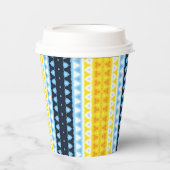 Boho Groovy Geometric Abstrakt AroAce Pride Flag Pappbecher (Vorderseite)