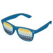 Boho Groovy Geometric Abstrakt AroAce Pride Flag Partybrille (Schrägansicht)