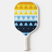 Boho Groovy Geometric Abstrakt AroAce Pride Flag Pickleball Schläger (Vorderseite)