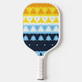 Boho Groovy Geometric Abstrakt AroAce Pride Flag Pickleball Schläger (Rückseite)