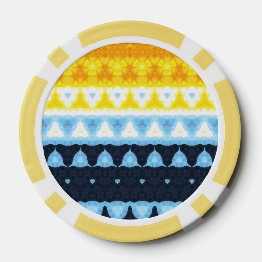 Boho Groovy Geometric Abstrakt AroAce Pride Flag Pokerchips (Rückseite)