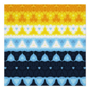 Boho Groovy Geometric Abstrakt AroAce Pride Flag Poster