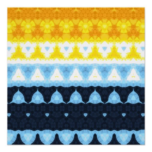 Boho Groovy Geometric Abstrakt AroAce Pride Flag Poster (Vorderseite)