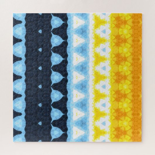 Boho Groovy Geometric Abstrakt AroAce Pride Flag Puzzle (Horizontal)