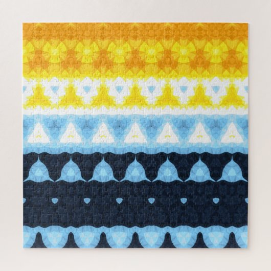 Boho Groovy Geometric Abstrakt AroAce Pride Flag Puzzle (Vertikal)
