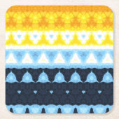 Boho Groovy Geometric Abstrakt AroAce Pride Flag Rechteckiger Pappuntersetzer (Vorderseite)