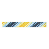 Boho Groovy Geometric Abstrakt AroAce Pride Flag Satinband (Vorderseite)