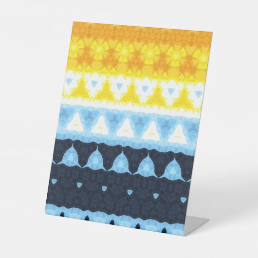 Boho Groovy Geometric Abstrakt AroAce Pride Flag Sockelschild (Vorderseite)