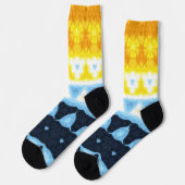Boho Groovy Geometric Abstrakt AroAce Pride Flag Socken (Linkes Detail)