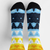 Boho Groovy Geometric Abstrakt AroAce Pride Flag Socken (Oben)