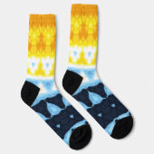 Boho Groovy Geometric Abstrakt AroAce Pride Flag Socken (Rechts)