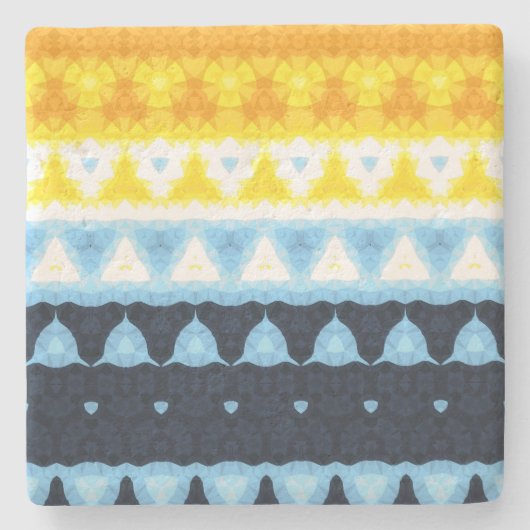 Boho Groovy Geometric Abstrakt AroAce Pride Flag Steinuntersetzer (Vorderseite)