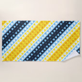 Boho Groovy Geometric Abstrakt AroAce Pride Flag Strandtuch (Vorderseite)