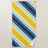 Boho Groovy Geometric Abstrakt AroAce Pride Flag Strandtuch (Vorderseite)