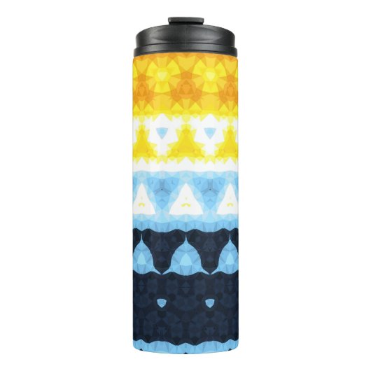 Boho Groovy Geometric Abstrakt AroAce Pride Flag Thermosbecher (Vorderseite)