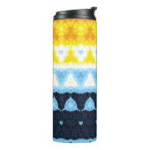 Boho Groovy Geometric Abstrakt AroAce Pride Flag Thermosbecher (Nach links gedreht)
