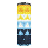 Boho Groovy Geometric Abstrakt AroAce Pride Flag Thermosbecher (Rückseite)