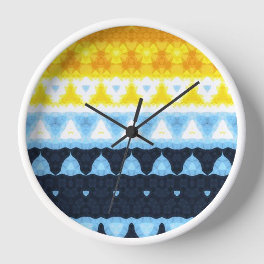 Boho Groovy Geometric Abstrakt AroAce Pride Flag Uhr (Vorderseite)