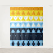 Boho Groovy Geometric Abstrakt AroAce Pride Flag Wandteppich (Vorderseite)