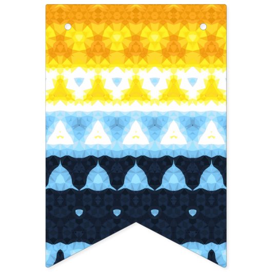 Boho Groovy Geometric Abstrakt AroAce Pride Flag Wimpelkette (Erste Fahne)