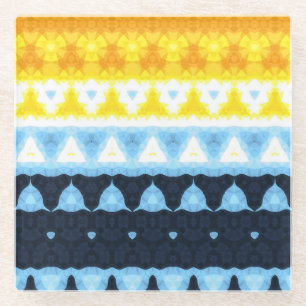 Boho Groovy Geometrische Abstrakte AroAce Pride-Fl Glasuntersetzer