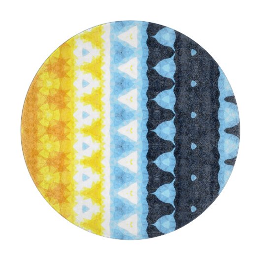 Boho Groovy Geometrische Abstrakte AroAce Pride-Fl Schneidebrett (Vorderseite)