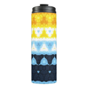 Boho Groovy Geometrische Abstrakte AroAce Pride-Fl Thermosbecher