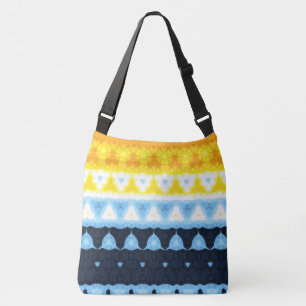 Boho Groovy Geometrische Abstrakte AroAce Pride-Fl Tragetaschen Mit Langen Trägern