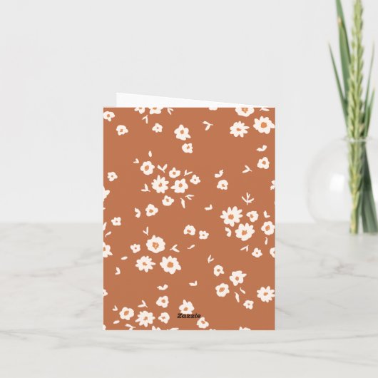 Boho Groovy Meadow Wildblume Babydusche Dankeskarte (Rückseite)