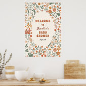 Boho Groovy Meadow Wildblume Babydusche Willkommen Poster (Küche)