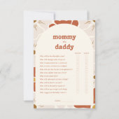 Boho Groovy Mommy oder Daddy Baby Showgame Card RSVP Karte (Vorderseite)