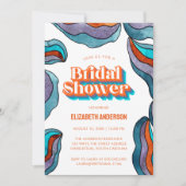 Boho Groovy Retro Fett farbiges Brautparty Einladung (Vorderseite)