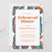 Boho Groovy Retro Foto Hochzeit Probe Dinner Einladung (Vorderseite)