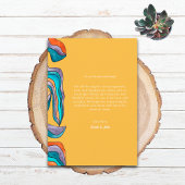 Boho Groovy Retro Yellow Orange Typografie Wavy Dankeskarte