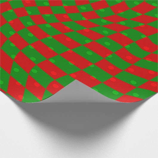 Boho Groovy Weihnachtsschachbrett Wirbel in den 60 Geschenkpapier (Ecke)