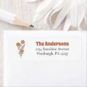 Boho Groovy Wildblume Rücksendeadresse (Insitu)