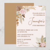 Boho Groovy Wildblume Whimsy 37. Einladung (Vorne/Hinten)