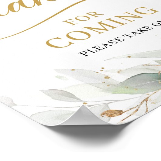 Boho grüenery eucalyptus vielen Dank für das komme Poster (Ecke)