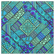 Boho grün-blaues abstraktes Stammes- Muster