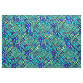 Boho grün-blaues abstraktes Stammes- Muster Stoff (Fat Quarter (45,7 x 55,9 cm))