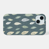 Boho Grün Farb Blätter Nahtloses Muster iPhone 15 Hülle (Rückseite (Horizontal))