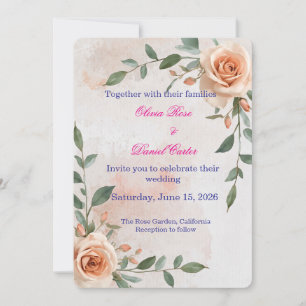 Boho-Grün-Hochzeitseinladung Einladung