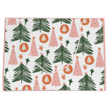 Boho Grün Pink Orange Weihnachtsbäume Großes Gesch