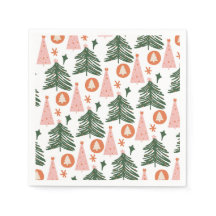 Boho Grün Pink Orange Weihnachtsbäume