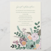 Boho-Grün-Rosé-Blumen-Hochzeitszeremonie-Programm (Vorderseite)