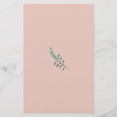 Boho-Grün-Rosé-Blumen-Hochzeitszeremonie-Programm (Rückseite)