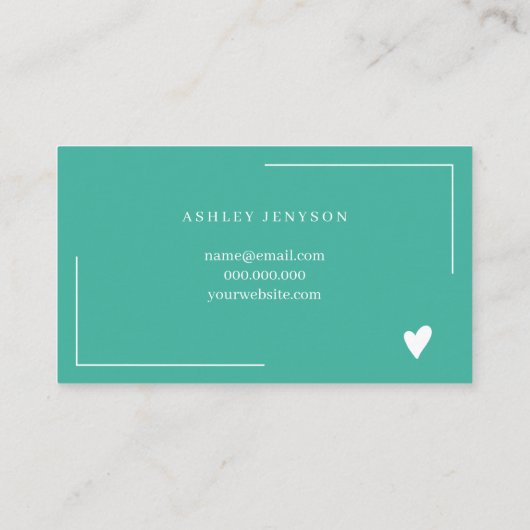 Boho grün türkis Skript-Reihenfolge danke Visitenkarte (Rückseite)