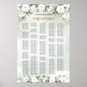 Boho grün und weiße Blume Gold Alphabetisch Poster (Vorne)