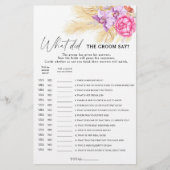 Boho grün - Was hat der Bräutigam zu Brautspiel ge (Vorderseite)