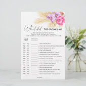 Boho grün - Was hat der Bräutigam zu Brautspiel ge (Stehend Vorderseite)